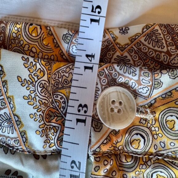 NWT Yellow Paisley Satin Wrap Top & High Rise Wide Leg Pants Set - Picture 11 of 12